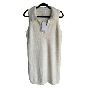 Softies Sleeveless Johnny Collar Lounge Dress Heather‎ Light Yellow Small NWT